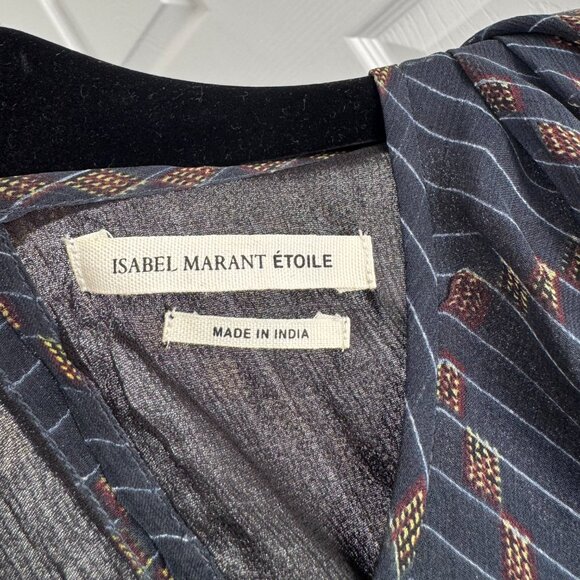 Isabel Marant Etoile "Barden" Navy Silk Dress, size 38 (fits like a 2/4) - Picture 7 of 12